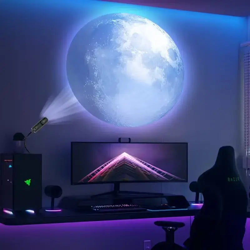 USB Night Planet Projector Light + 6 Planet Projection 360 Rotatable Planet Atmosphere Light